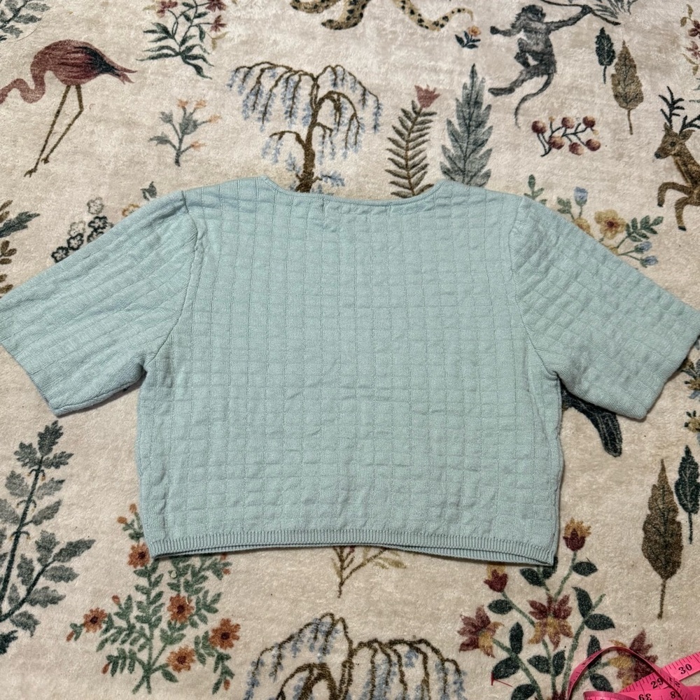 Free people beach Light Green Textured Knit crop Top size S - Picture 5 of 6